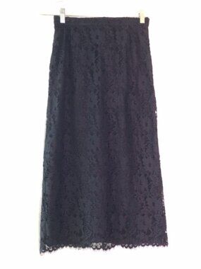 LAPIS Black Lace Maxi Skirt Small Boho Stretch Waist Lined